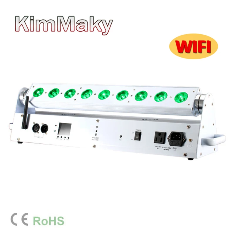 6 огней/корпус wifi 9*18 Вт RGBWA UV в 1 беспроводной DMX Свадебные подзаряжаемые