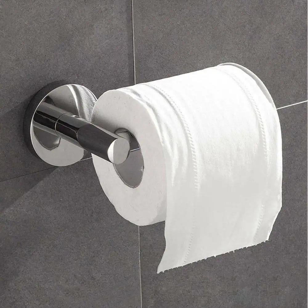 

Kitchen Roll Paper Self Adhesive Wall Mount Toilet Paper Holder 304 Stainless Steel Bathroom Tissue Towel Modern Black Hanger