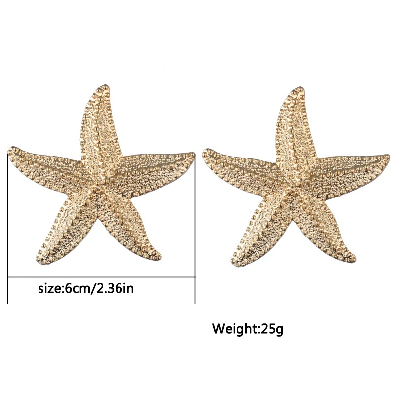 Женские серьги с большой звездой золотого цвета винтажные гвоздики в виде