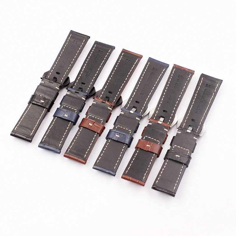 Watch Accessories Leather Strap Men Applicable to for Panerai Handmade 20 22 24 26mm | Наручные часы