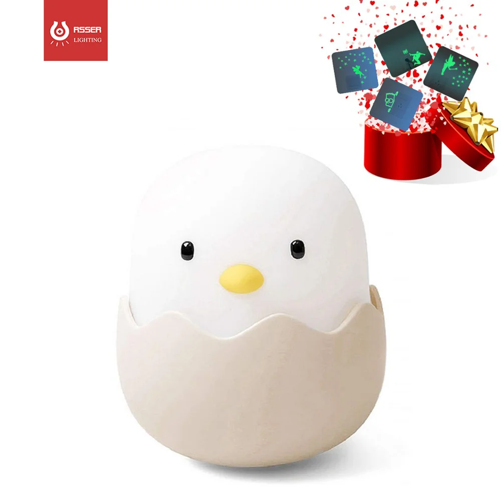 

Eggshell Chicken Silicone Night Light Creative Baby Feeding Lamp
