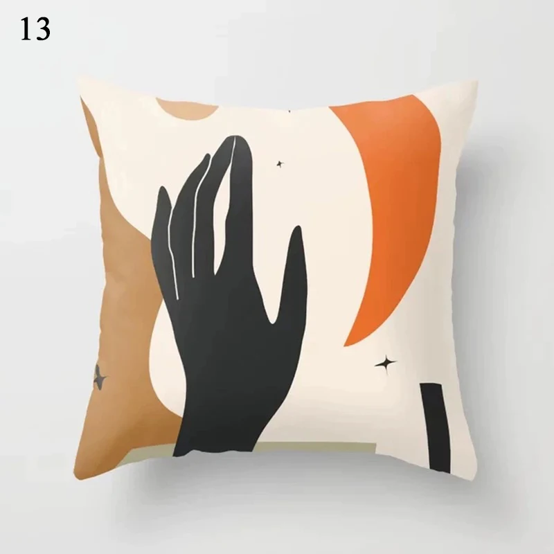 

Geometric Abstract Decorative Pillows Case Leaves Printed Pilloe Cover Hoe Decor Sofa Cushion Cover Throw Pillowcase Pillow