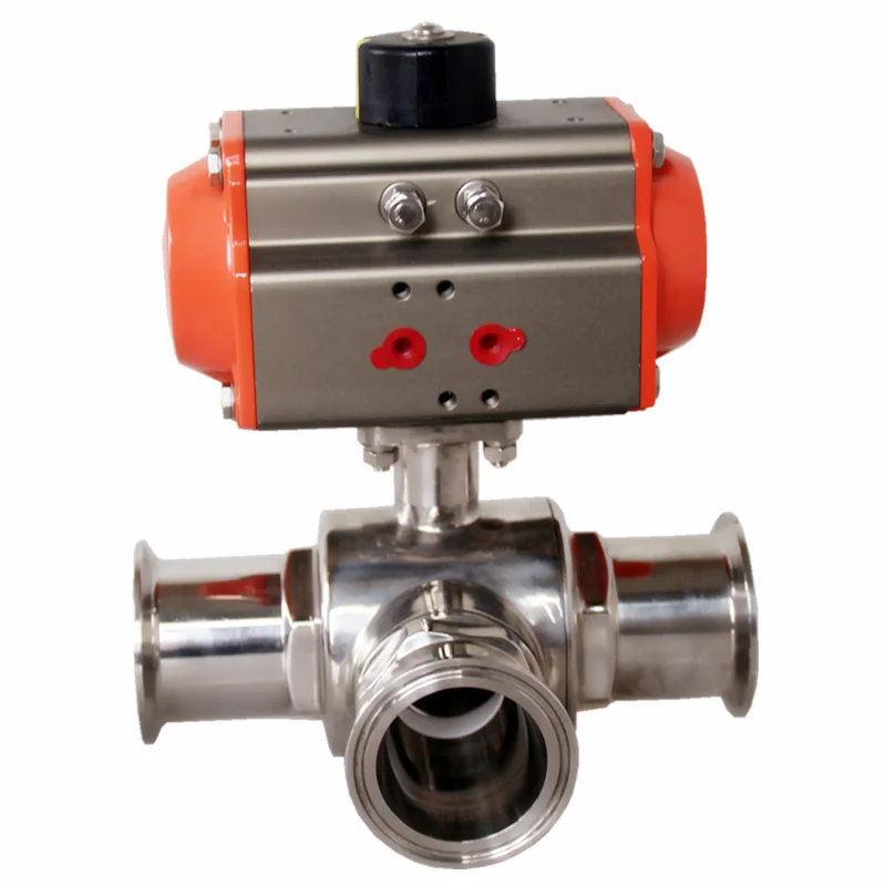 38 51 санитарный пневматический быстрозагрузочный трехходовой шаровой кран 304 из