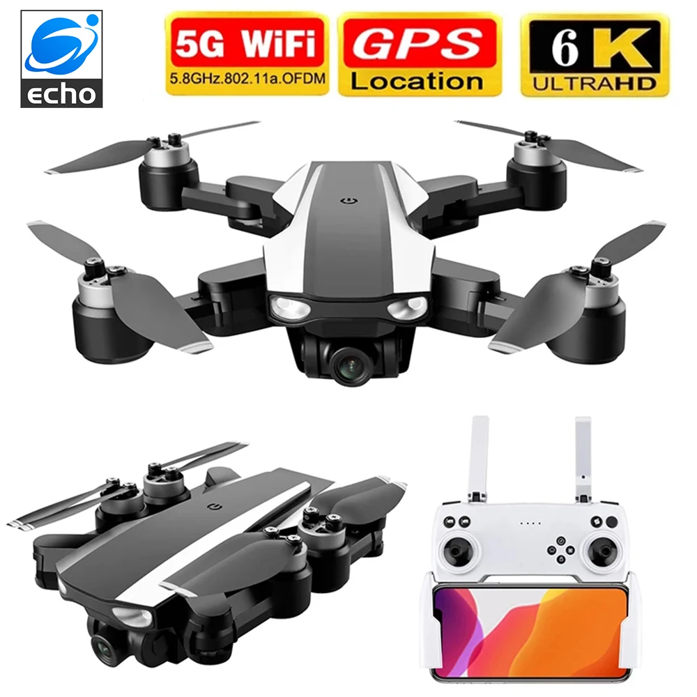 Эхо Дрон S105 GPS 5G Wi Fi 6K HD двойной Камера бесщеточный мотор fpv дронов с дистанционным