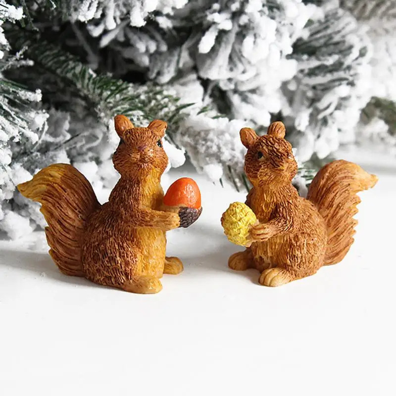 Статуя из эпоксидной смолы в виде белки искусственные сосновые конусы