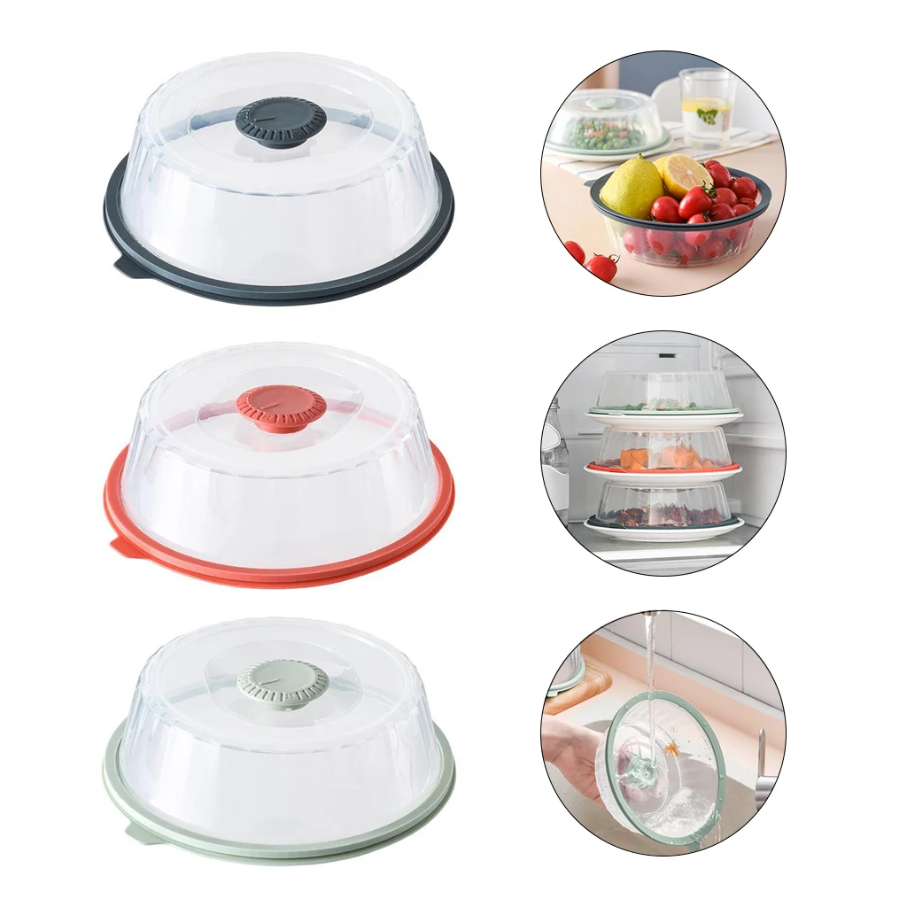 

Universal Vacuum Air-tight Food Sealer Container Plate Platter Lid Cover Kitchen Bowl Dish Platter Covers