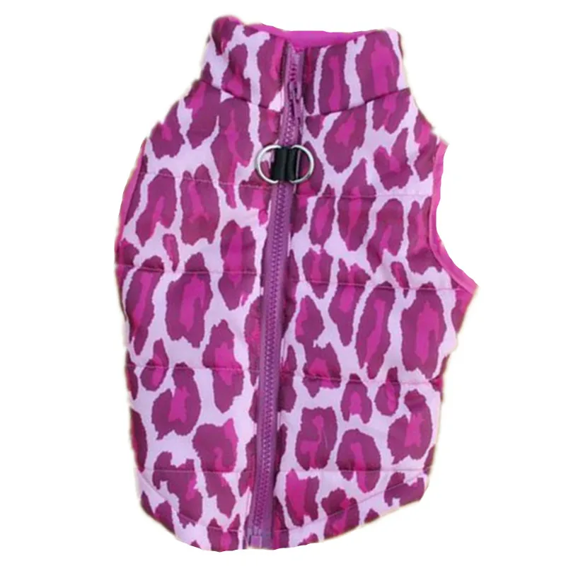 Rose Leopard Леопардовая теплая одежда для собак для маленьких собак, ветрозащитная зимняя куртка для собак, стеганая одежда, жилет для щенков, одежда для чихуахуа - Цвет: Rose Leopard