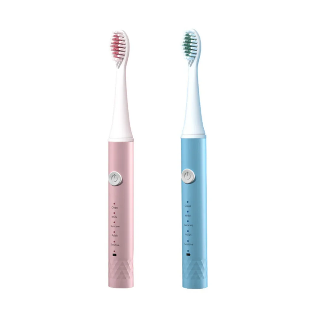 

Household Rechargeable electric toothbrush Adult Rechargeable Ultrasonic Waterproof Replacement Heads Set Brush