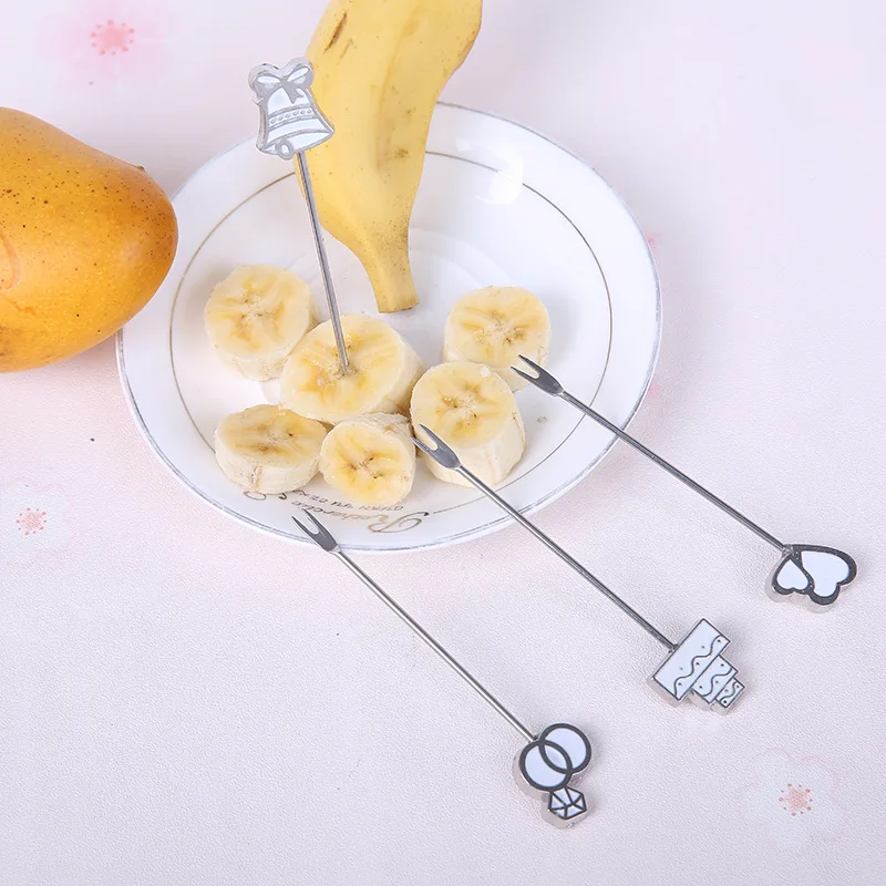 4 шт./компл. набор вилок из нержавеющей стали для торта с фруктами Свадебный