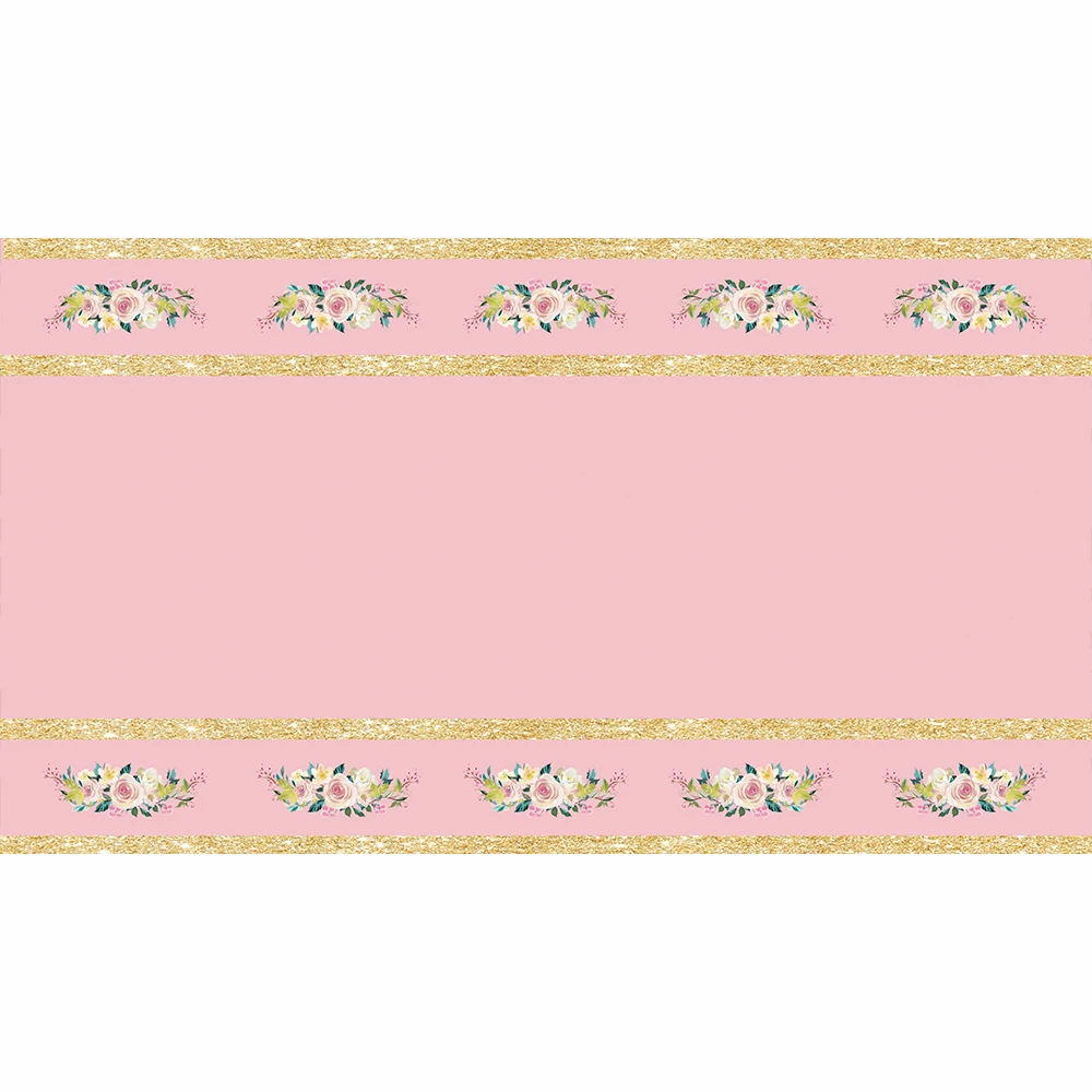 Allenjoy розовые детские День рождения припасы: Цветы Листья Блестящие золотые