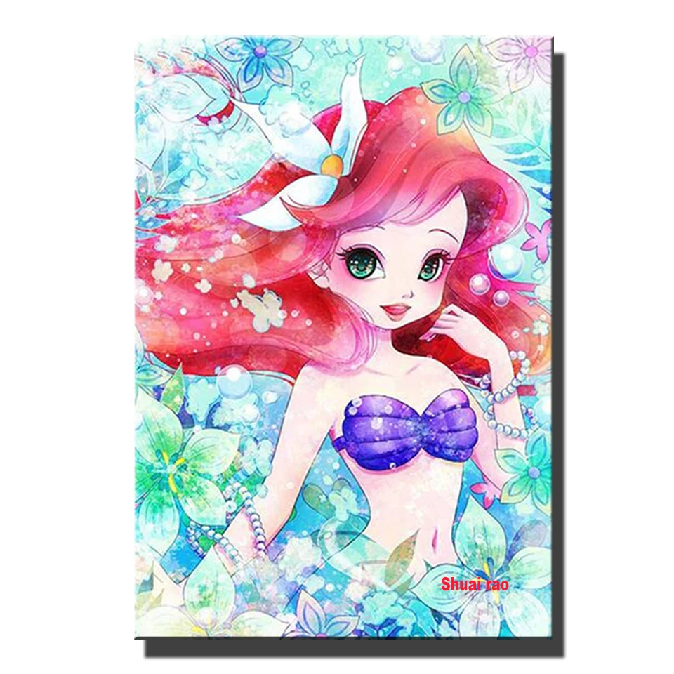 Алмазная живопись Disney мультяшная принцесса Русалка вышивка крестиком