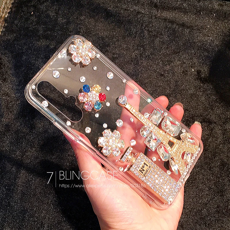 Чехол со стразами для ZTE Blade A3 A5 A7 2019 2020 V9 V10 Vita L8 Axon 7 Nubia Z17 Z11 Max N1 флакон духов Стразы
