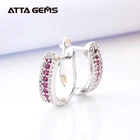 Женские серьги-подвески из серебра с рубином