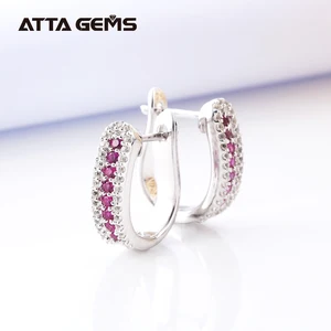 Женские серьги-подвески из серебра с рубином