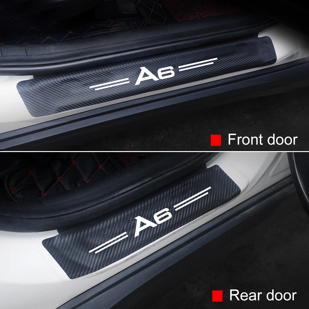Для Audi A6 C5 C6 C7 C8 4G 4F 4 шт. искусственная кожа углеродное волокно автомобильный