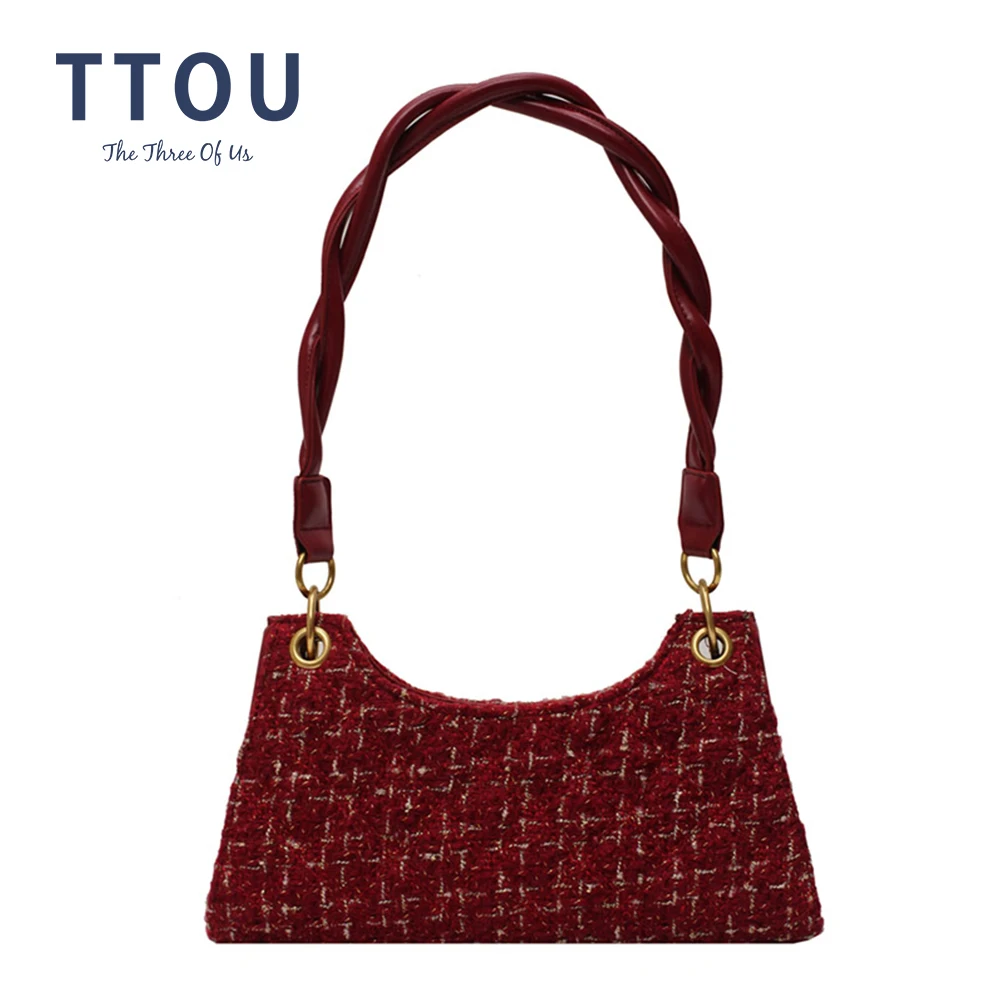 

Elegant Women Shoulder Bag Quality Woolen Female Trend Designer Handbag Ladies Chain Small Messenger Crossbody Bag Travel