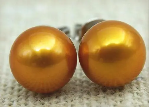 

Уникальный дизайн AA жемчужной сережкой 11 мм коричневого цвета чистой воды из настоящего жемчуга, S925 стерлингового серебра для вечеринки, дн...