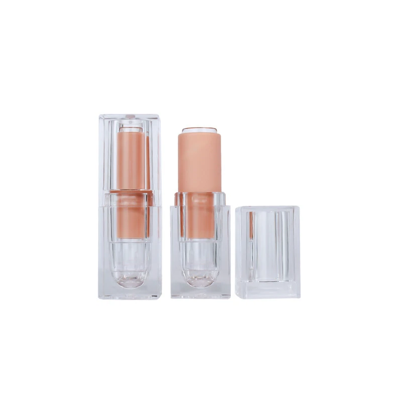 

100pcs Clear/Matte Square Empty 12.1mm Lipstick Tube Lip Balm Container Lipstick Shell Packaging Cosmetics Refillable Bottle
