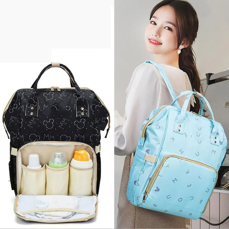

Cartoon Mummy Diaper Bag Multifunctional Large-Capacity Travel With USB Backpack Pregnant Woman Baby Mummy Bag Stroller Care Bag