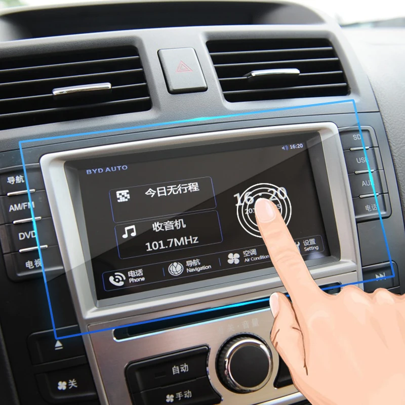 7/8 дюймов gps Навигация экран протектор для BYD S6 G5 G6 L3 F3 E6 Surui автомобиля защитная