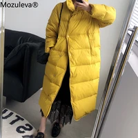 mozuleva women korean style loose 90 duck down puffer jacket 2021 autumn winter female thick warm long coats