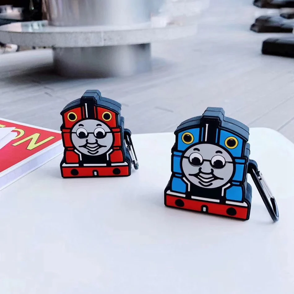 3D силиконовый чехол для наушников для Airpods 2 Чехол с милой собачкой и поездом из мультфильма чехол для Airpods 1 чехол для наушников Earbods чехол с кольцом