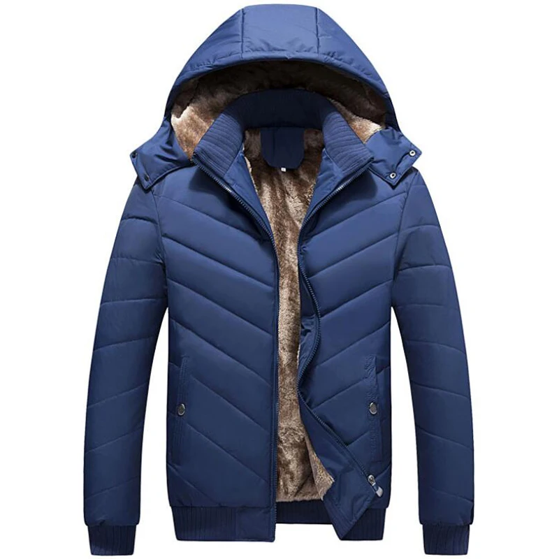

Winter Parkas Men VogueThicken Fleece Warm Hooded Coat Casaco Masculino Mens Outwear Windproof Cotton Jackets Casaco Clothes
