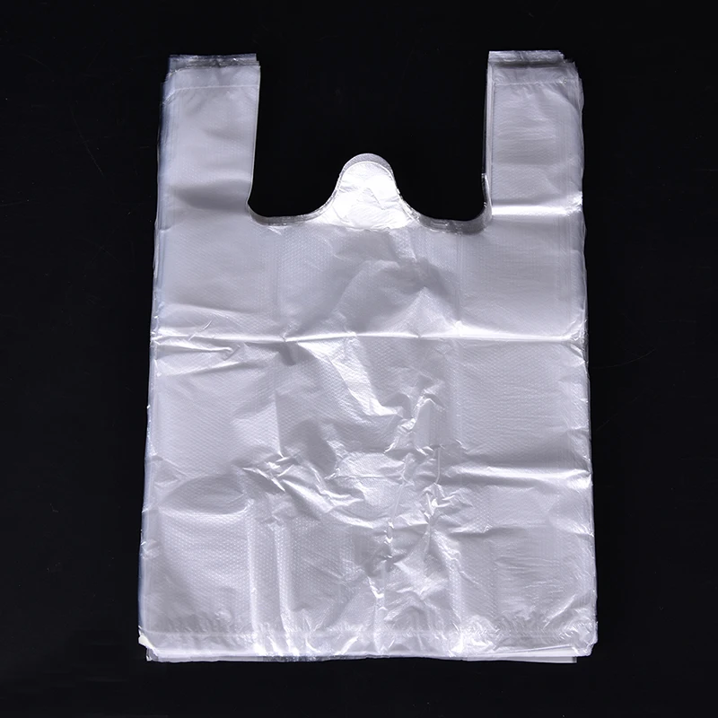 

Plastic T-Shirt Retail Shopping Design Supermarket Bags Handles Packaging 100pcs