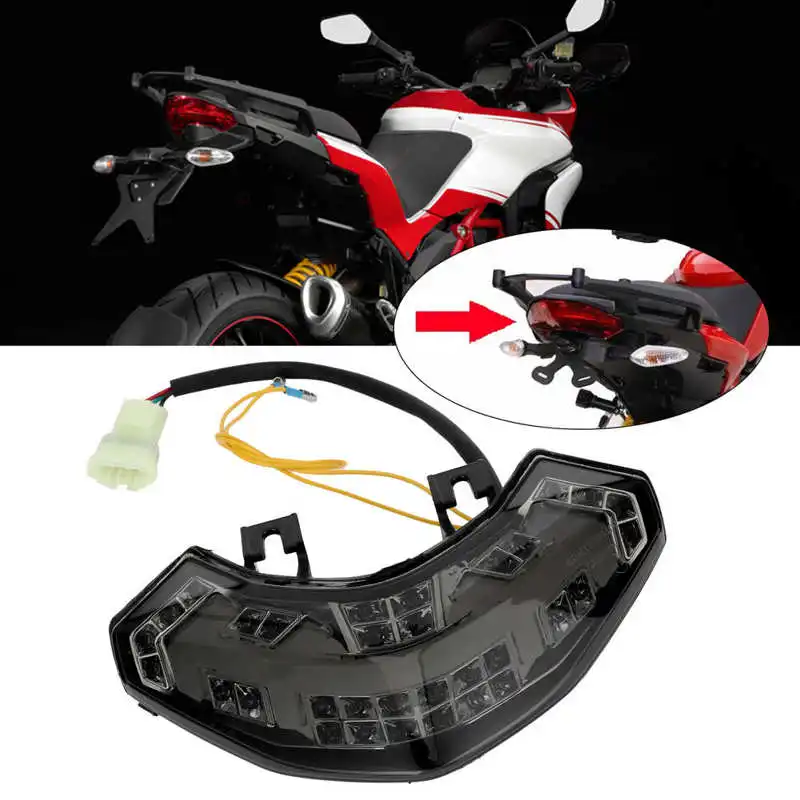 

Motorcycle LED Taillight Assembly Smoky Lens Fit Multistrada 1200/1200S 2010 2011 2012 2013 2014