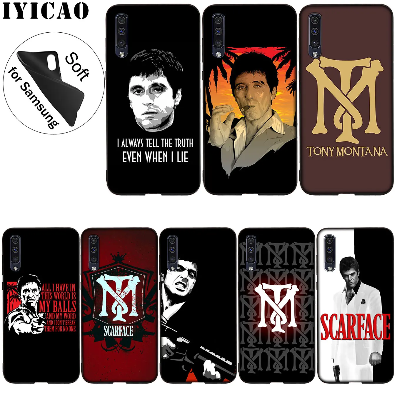 Scarface Тони Монтана роскошный высокий протектор на конце мягкий чехол для Samsung Galaxy