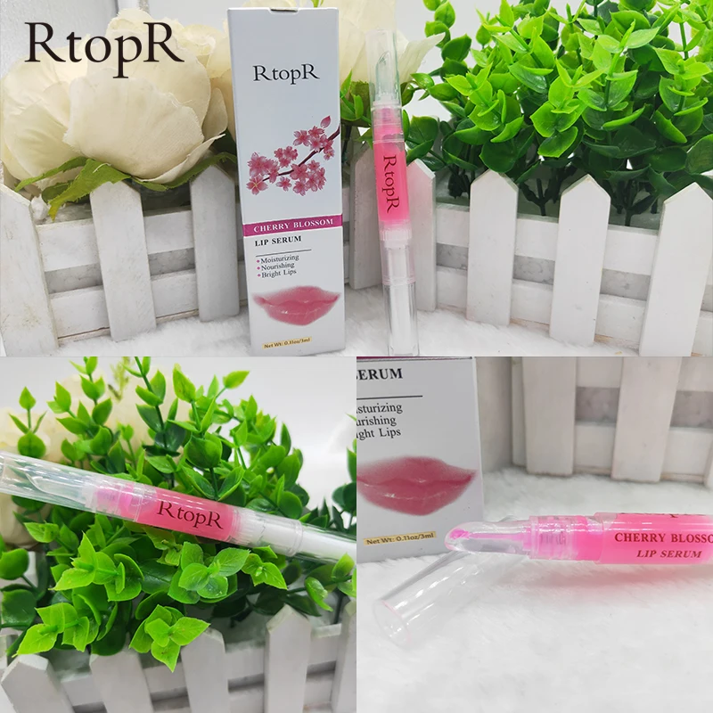 2pcs RtopR Sakura Lip Essence Anti-Dry Crack Exfoliating Repair Reduce Fine Lines Moisturizing Beauty Care 3ml | Красота и здоровье