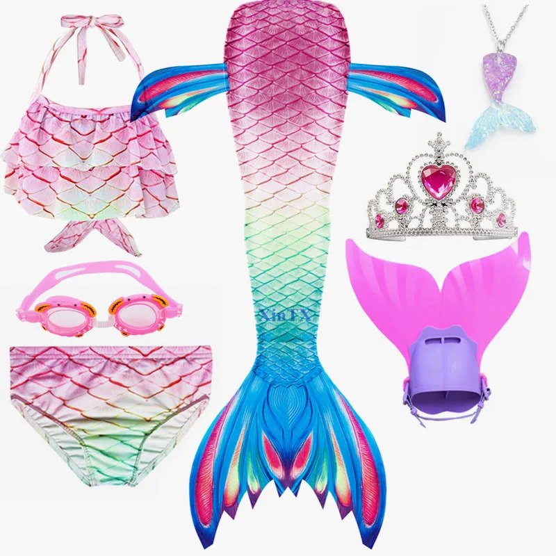 

Женский Детский костюм русалки, купальный костюм с хвостом, для девочек
