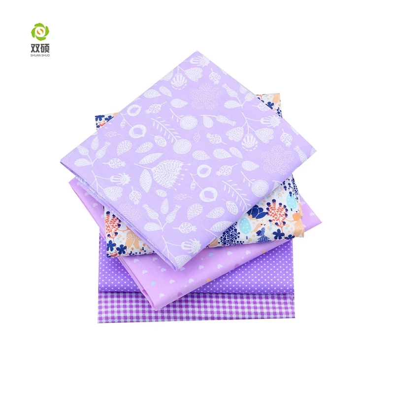 Новый Фиолетовый Цветочный пэчворк из хлопка Ткань жира квартале пучки