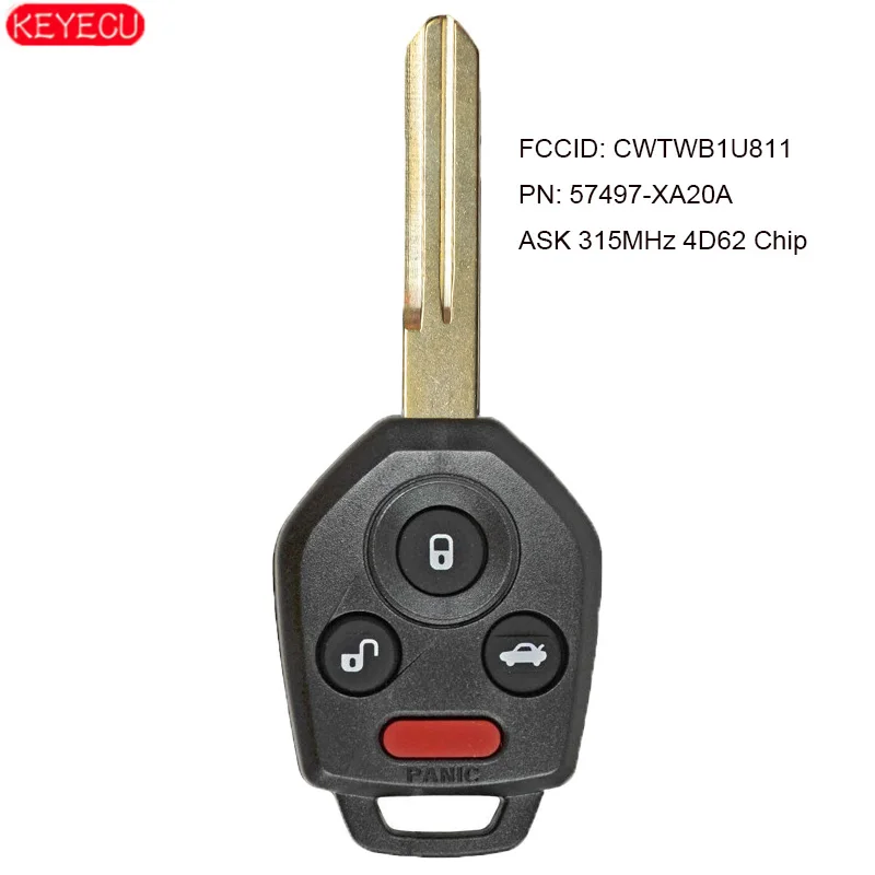 

KEYECU Remote Key Keyless ASK 315MHz 4D62 Chip for Subaru Tribeca 3.6L Base 2011-2014 FCCID: CWTWB1U811 PN: 57497-XA20A