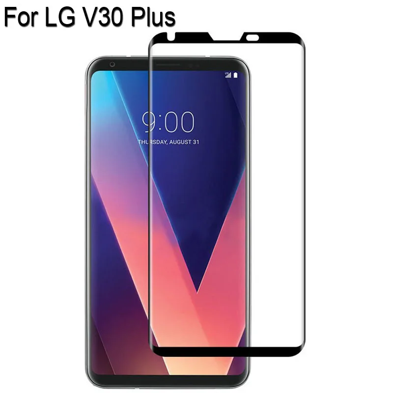 2 шт. полный закруглённый протектор экрана для LG V30 Plus полное покрытие закаленное