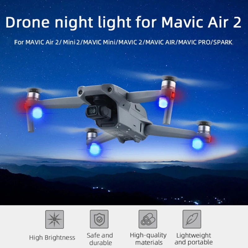 Drone Flash Strobe Lamp Night Flight Light for Mavic Air 2/Mini 2 Spark Zoom Drone Accessories 2pcs Universal