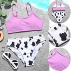 Купальник для маленьких девочек, стильный полосатый Купальник с принтом в виде пятен коровы, пляжный комбинезон, на лето