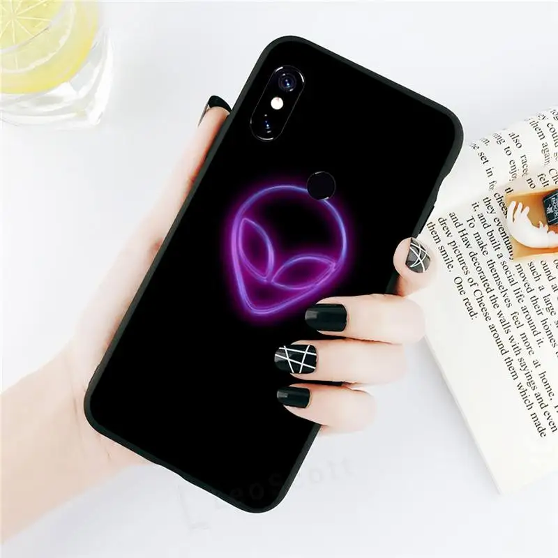 

Aesthetics Cute Cartoon Alien Phone Case black For Xiaomi Redmi mi note 7 8t 9 9t 9s 8 10 10t 11 pro lite K20 max 3