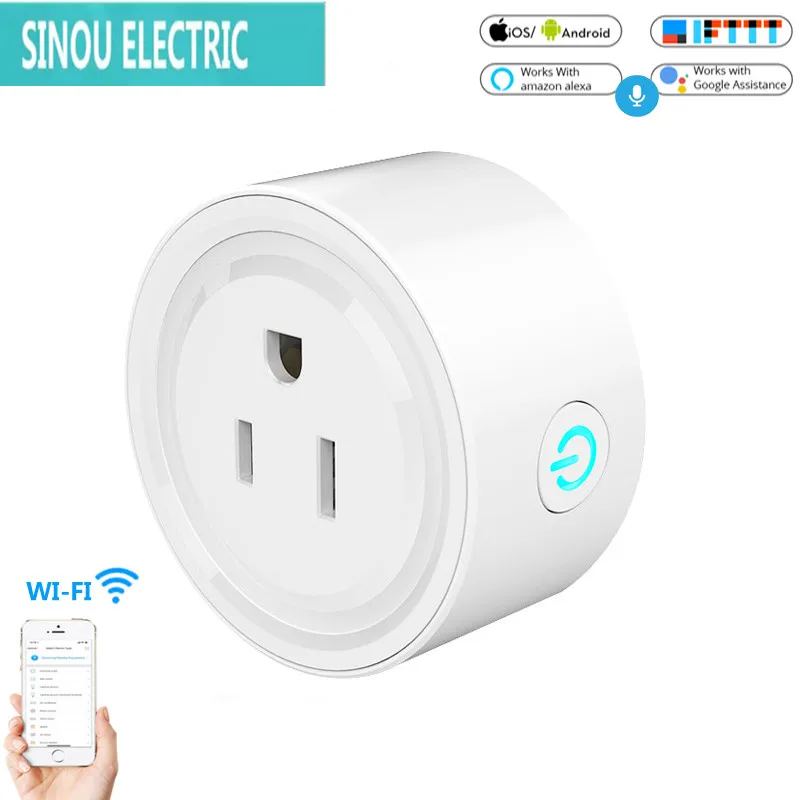 

Новая умная розетка с Wi-Fi, Американская Вилка питания, мобильное приложение, дистанционное управление, работает с Amazon Alexa Google Home, умное бесср...