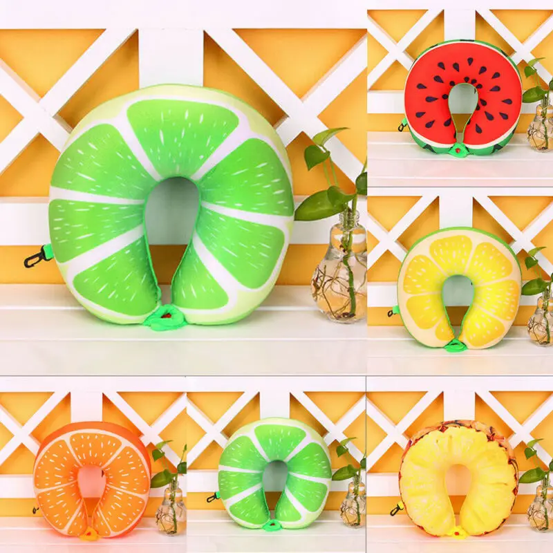 Новинка 2020 дорожная U образная подушка для шеи с фруктами из пены эффектом памяти