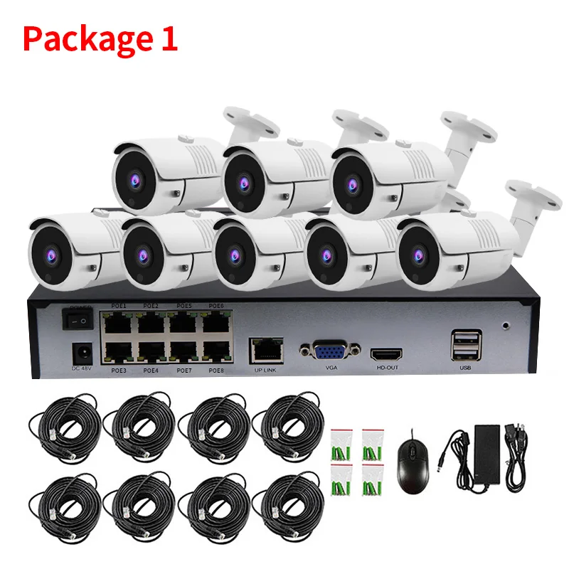 8CH 5MP 4MP PoE камера безопасности Система Комплект H.265 аудио запись IP камера ИК наружные внутренние водонепроницаемые HD видео Surveillanc