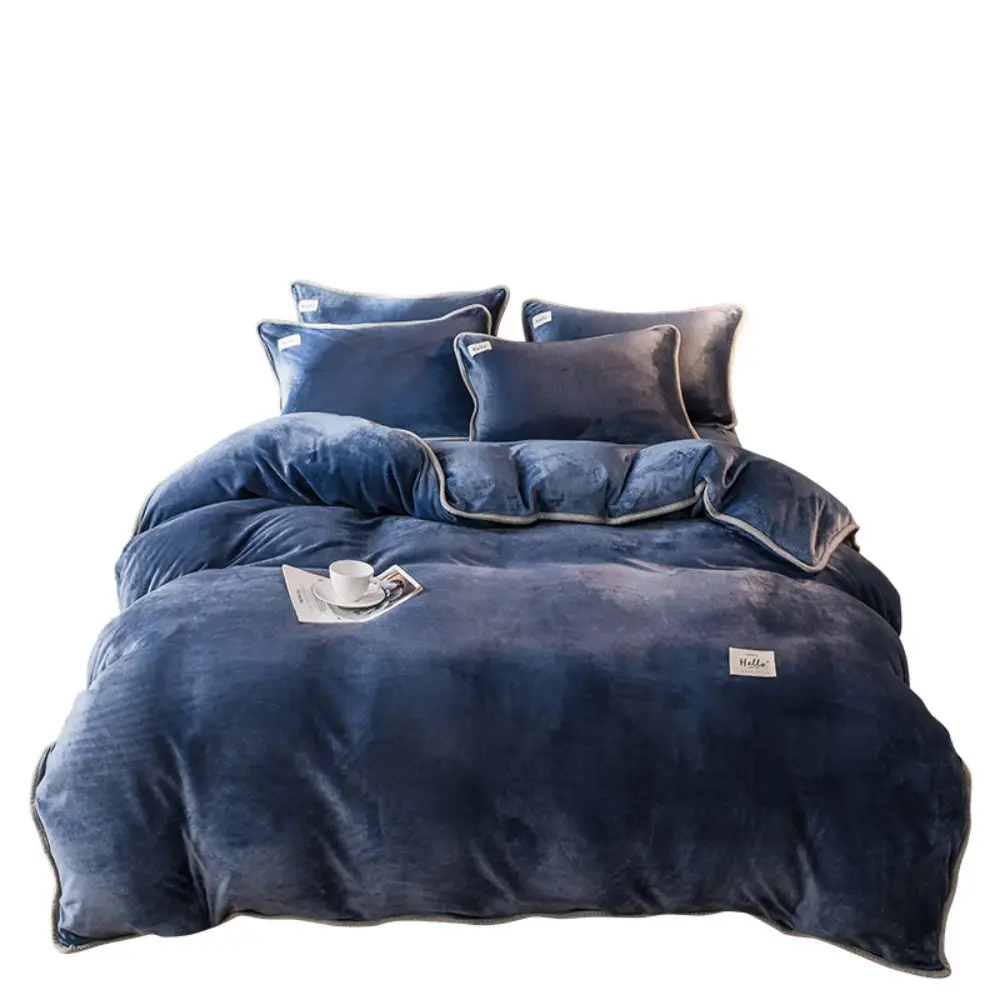 

Single Piece Milk Velvet Duvet Quilt Cover Solid Color Thickened With European Simplicity Bedding Linens 150x200cm 3037