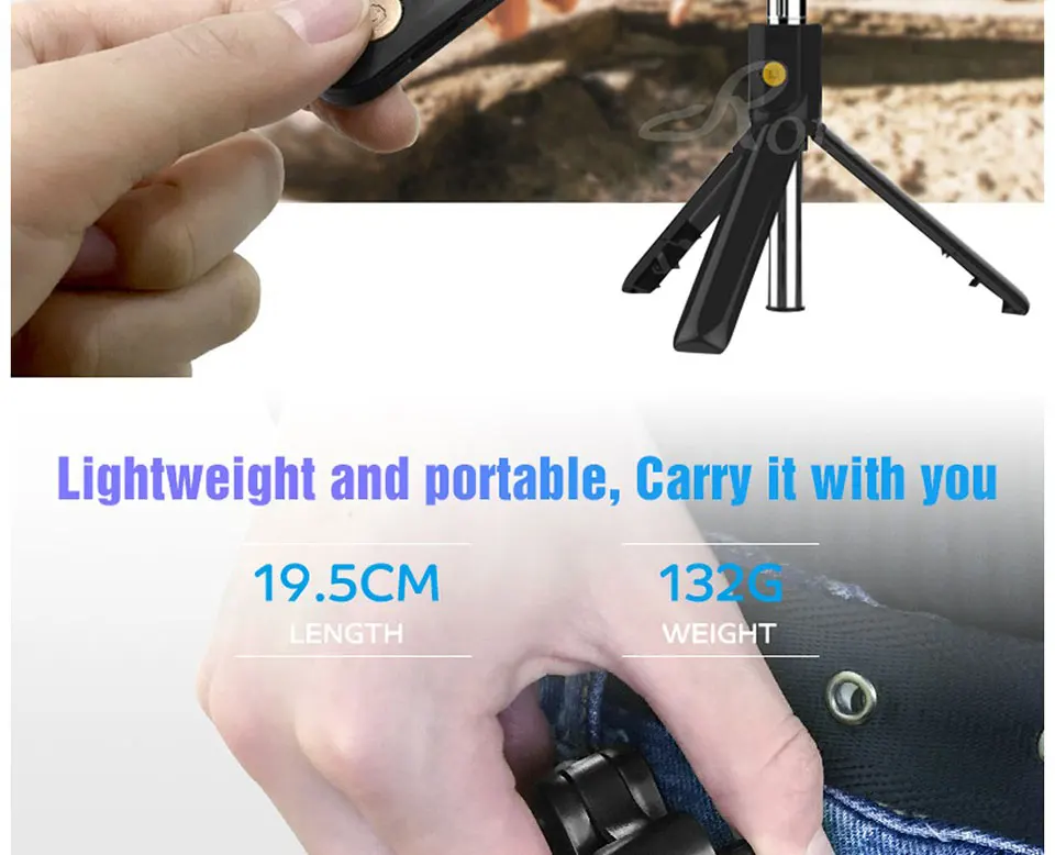 Roreta 3 в 1 Беспроводная Bluetooth селфи палка складной мини штатив расширяемый монопод с пультом дистанционного управления для iPhone IOS Android