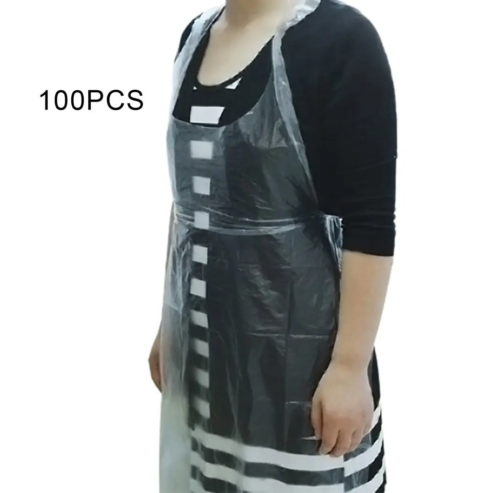 Одноразовый пластиковый фартук для фондю водонепроницаемый маслостойкий с