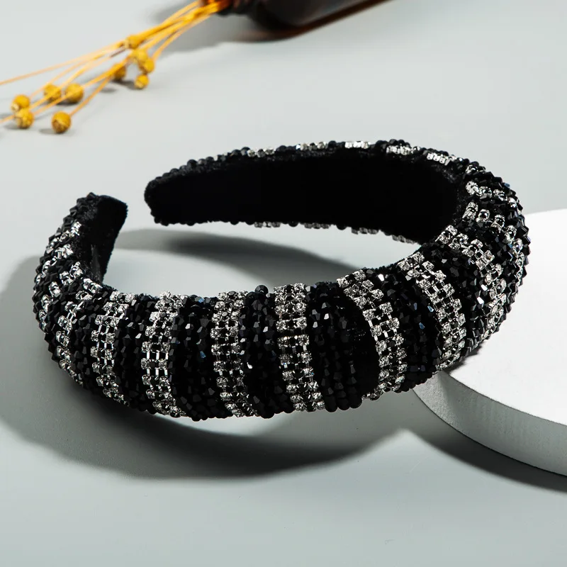

Shining Luxury Head Hoop Full Rhinestones Headbands Female Colorful Crystal Hair Hoop Lady Designer Hairband Headdress Accessory