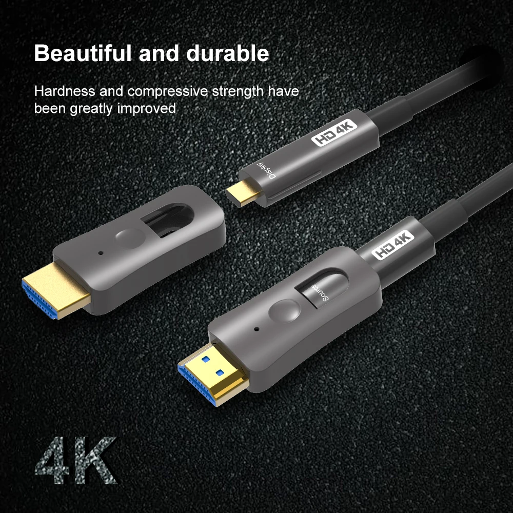 10 м 20 30 HDMI совместимый оптоволоконный кабель 4K @ 60 Гц 18 Гбит/с HDR Dolby HDCP2.2 ARC с двумя