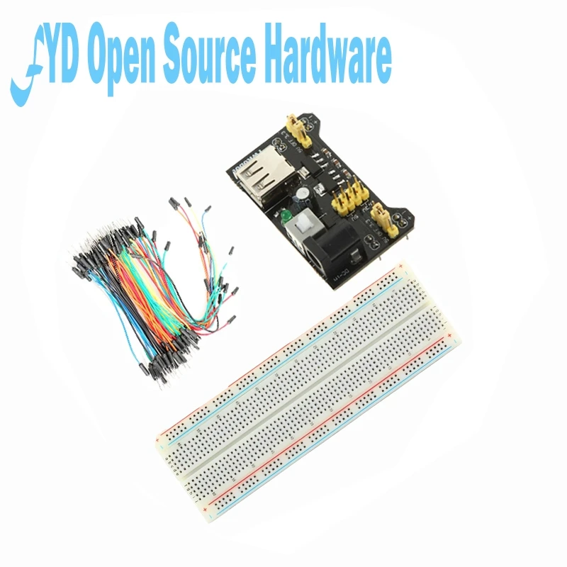 Макетная плата MB102 с модулем питания + Φ 830 точек без пайки набор для прототипной