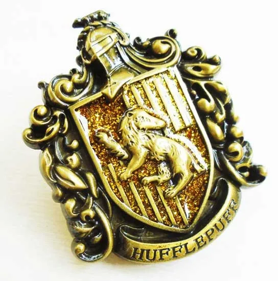 Gryffindor/Hogwarts Slytherin School Metal Cool Badge Pin Brooch Chestpin Costume Accessory Gift - Цвет: Серый