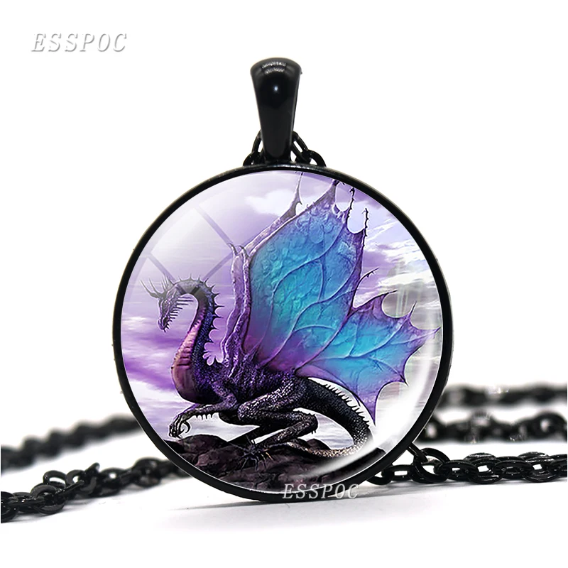 Новейшее ожерелье с драконом панк черная длинная цепочка черным раскрытым