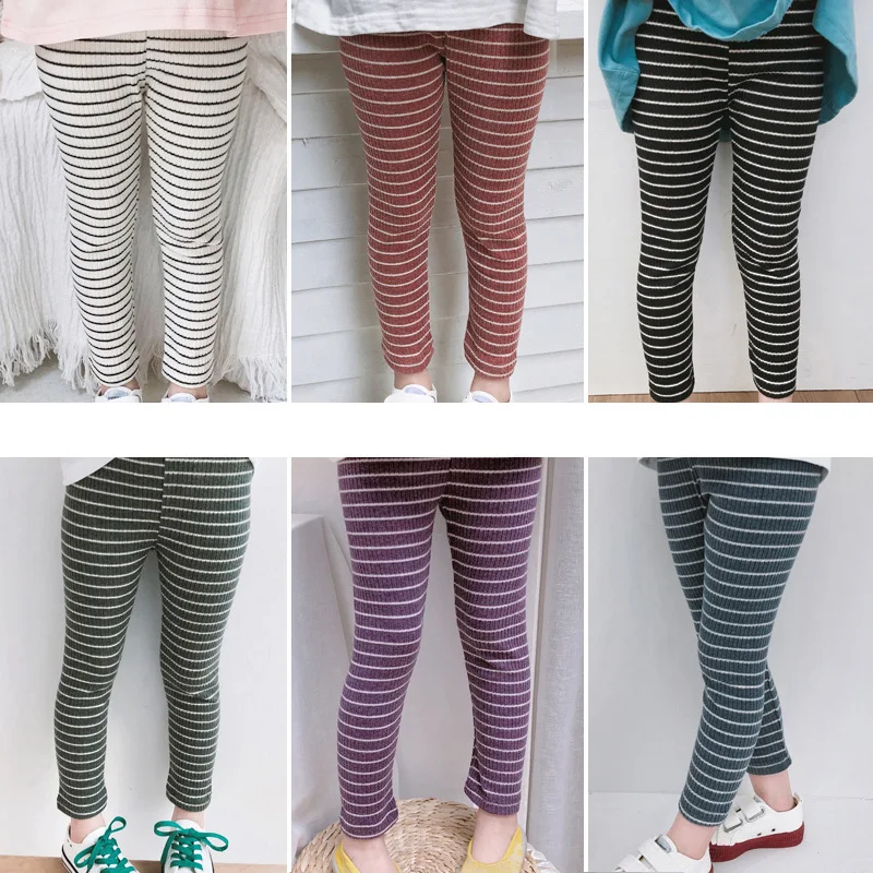 Леггинсы для девочек на весну и осень Детские блестящие штаны модные хлопковые